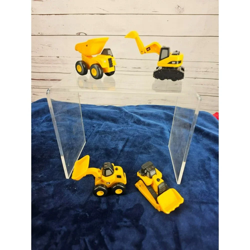 4x Caterpillar CAT Mini Machine Construction Truck 2” Yellow Black Toy Car Set